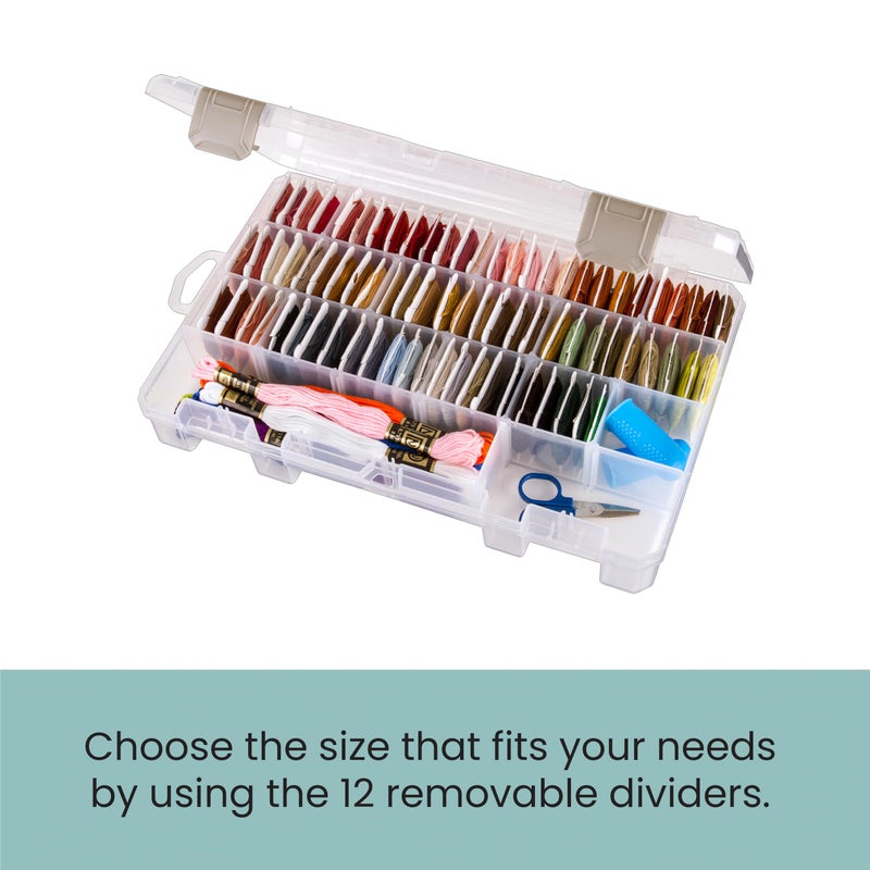 ArtBin Floss Finder Box: Clear Sewing Organizer with 6 Compartments, 12 Dividers, Durable - Perfect for Embroidery Floss and Small Sewing Supplies Storage - Image 3